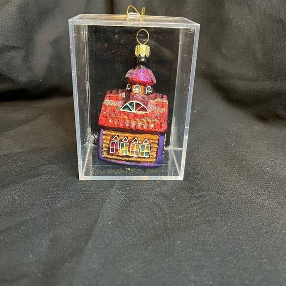 Vintage Christopher Radko Chapel Hill Glass Church Christmas Ornament 1997 Polan - Picture 2 of 12